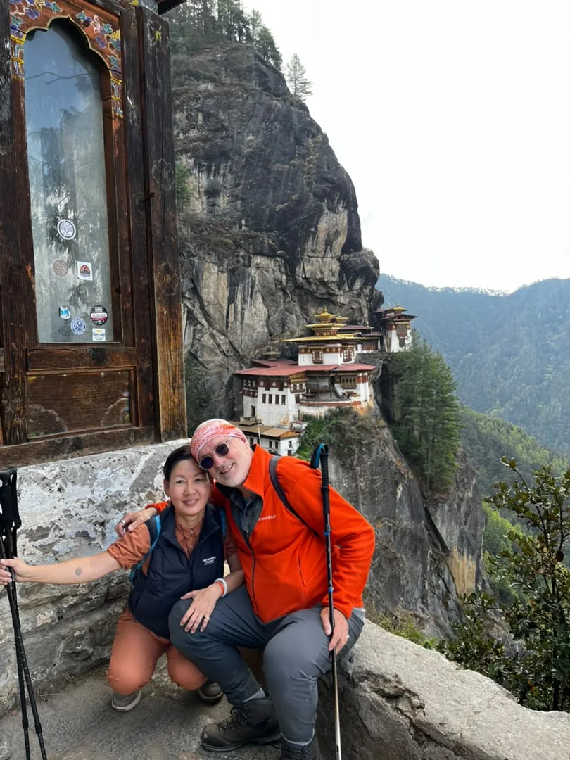Jacey and Richard near Tiger's Nest Monastery